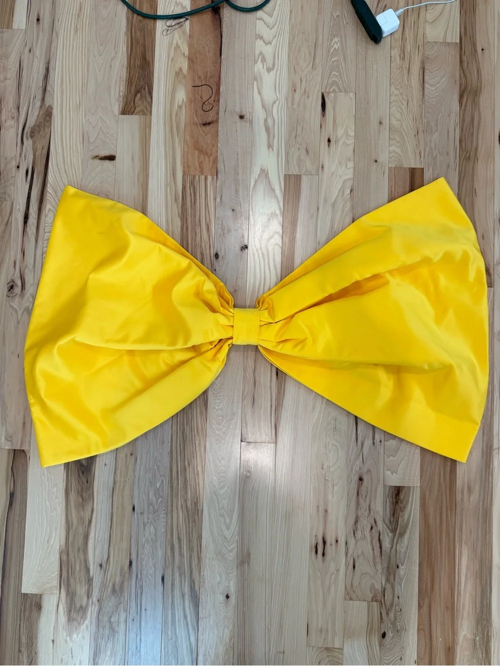 Oversized Yellow Bow Shawl Wrap | Dramatic Statement Shoulder Piece
